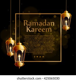 ramadan kareem background, lanterns,holiday, vector illustration eps 10