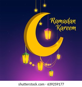 ramadan kareem background, lanterns,holiday, vector illustration eps 10