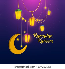 ramadan kareem background, lanterns,holiday, vector illustration eps 10