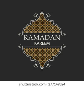 ramadan kareem Hintergrund, ramadan kareem line Stil Lattern, ramadan Feiertag, Vektorgrafik eps10, ramadan Grußkarte mit arabischem Text ramadan 