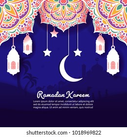 Ramadan kareem background with mandala ornament