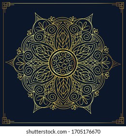 Ramadan kareem background with mandala ornament. Ethnic style luxury mandala background