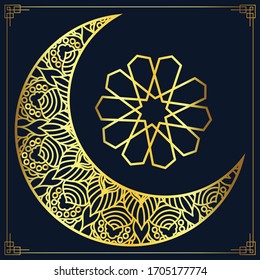 Ramadan kareem background with mandala ornament. Ethnic style luxury mandala background