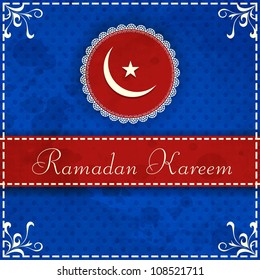 Fondo Ramadan Kareem con luna y estrella. EPS 10.