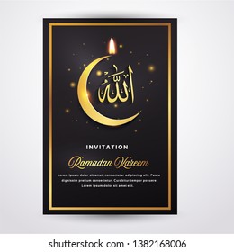 Ramadan Kareem background with moon and stars. Ramadan mubarak Greeting card, invitation muslim holiday