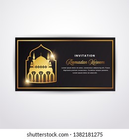 Ramadan Kareem background with moon and stars. Ramadan mubarak Greeting card, invitation muslim holiday