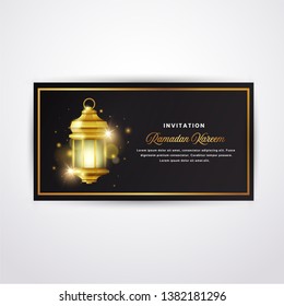 Ramadan Kareem background with moon and stars. Ramadan mubarak Greeting card, invitation muslim holiday