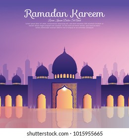 Ramadan kareem background with mosque