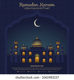 Ramadan kareem background with mosque