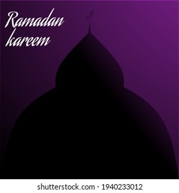 Ramadan Kareem background with mosque dome illustration