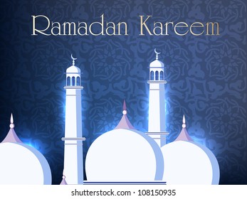 Ramadan Kareem Hintergrund mit Moschee oder Masjid. EPS10.