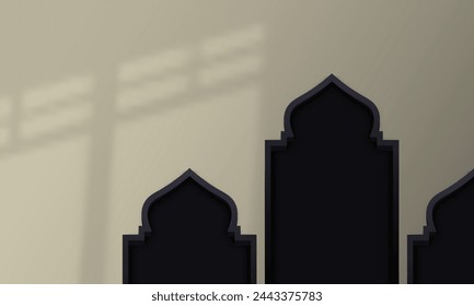 Ramadan Kareem background with mosque silhouette card template eps 10. Vector Illustration.