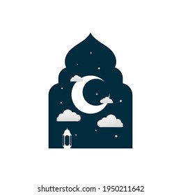 Fondo de la vista nocturna del Ramadan Kareem. 