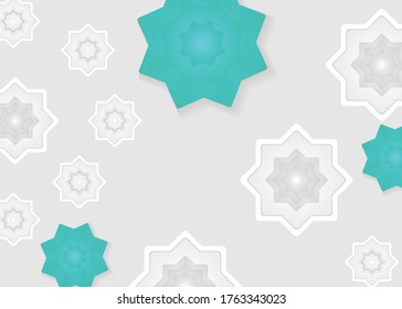 Ramadan Kareem Hintergrund auf Papier oder Papierschnitt mit Fanoos-Laternen, Zwölf-Quadrat-Hintergrund mit eleganten Farben. Für Webbanner, Grußkarten und Werbevorlagen auf Ramadan Holiday