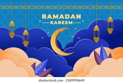Ramadan Kareem background pattern and greeting 