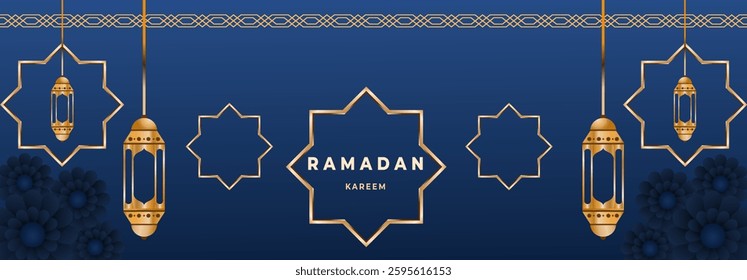 Ramadan Kareem background pattern. Luxury premium ornament gold and black design 