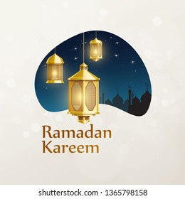 ramadan kareem background place for text lanterns eid