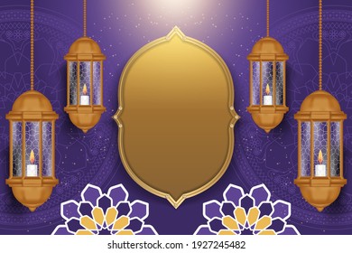 Fondo Ramadán kareem con estilo realista. Ilustración del vector