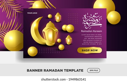 Ramadan kareem background for sale, template banner religion. Arabic calligraphy which means Ramadan kareem