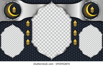 Ramadan kareem background for social media post design template. crescent moon and lantern element. Islamic backgrounds for posters, banners, greeting cards and social media post template.