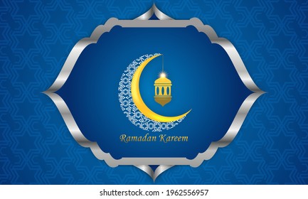 Ramadan kareem background for social media post design template. crescent moon and lantern element. Islamic backgrounds for posters, banners, greeting cards and social media post template.