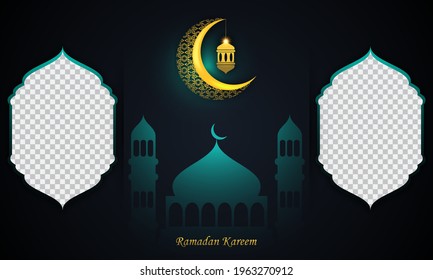 Ramadan kareem background for social media post design template.