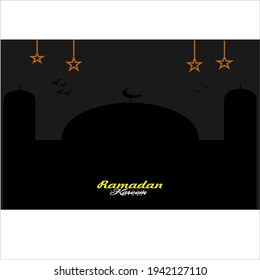 Ramadan Kareem background template in black color