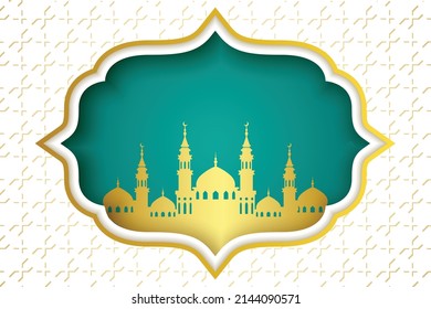 ramadan kareem background template design vector, eid mubarak, with mosque ornament