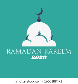Ramadan kareem background or template with mosque. Vector