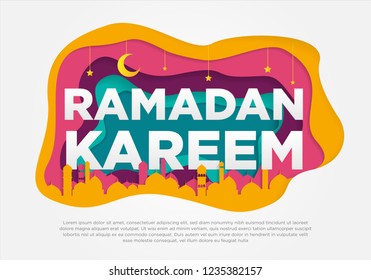 Ramadan Kareem Background Template With Trendy and Modern Concept Design Vector Eps 10