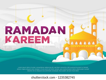Ramadan Kareem Background Template With Trendy and Modern Concept Design Vector Eps 10