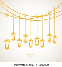 Ramadan kareem background vector design , Eid mubarak .