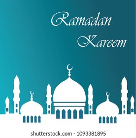 Ramadan Kareem background. vector illustration greeting with mosque