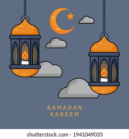 ramadan kareem background vector illustration flat design