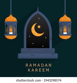 ramadan kareem background vector illustration flat design