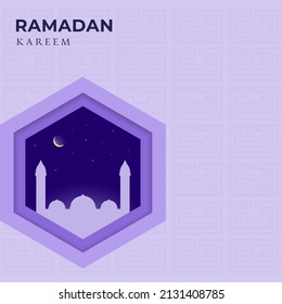 Ramadan kareem background vector illustration  with copy space area. Suitable for greeting Ramadan celebrations on social media, websites, and others.
