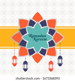 Ramadan Kareem Hintergrund Vektorillustration, Premium-Rmadan-Kareem-Grußkarte