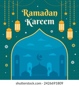 Ramadan Kareem Hintergrund oder Tapete Vorlage. Ein frohes Id, Mubarak-Feier