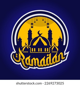 ramadan kareem badge illustration media pos