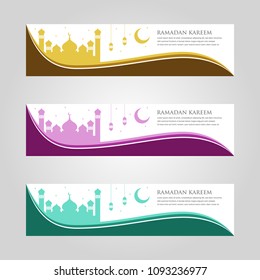 Ramadan Kareem Banner Background Design Vector Template