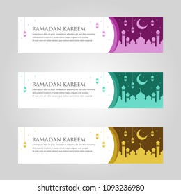 Ramadan Kareem Banner Background Design Vector Template