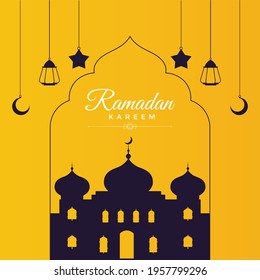 ramadan kareem banner background design illustration