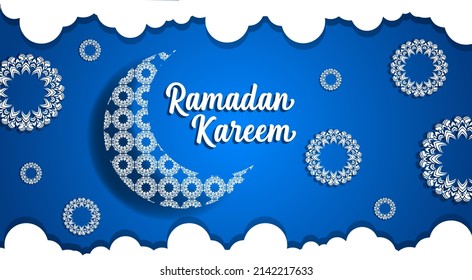 ramadan kareem banner background design illustration