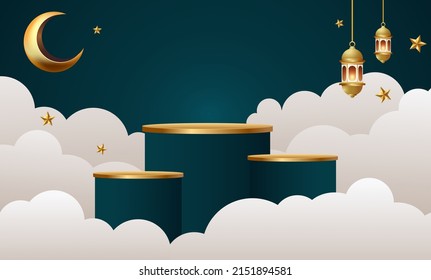 ramadan kareem banner background design illustration
