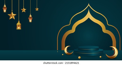 ramadan kareem banner background design illustration