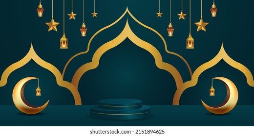 ramadan kareem banner background design illustration