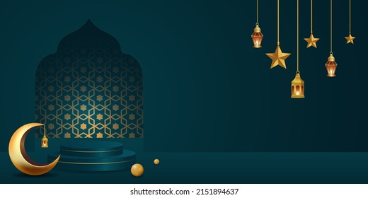 ramadan kareem banner background design illustration