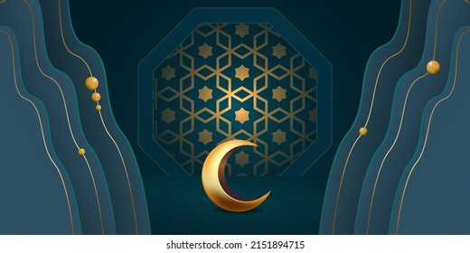 ramadan kareem banner background design illustration