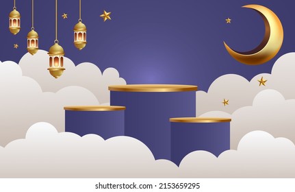 ramadan kareem banner background design illustration