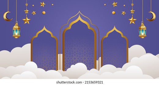 ramadan kareem banner background design illustration